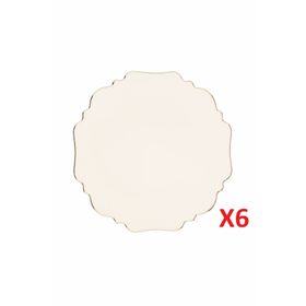 Porland Tide Altın Yaldız 27 cm 6'lı Düz Tabak