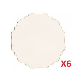 Porland Tide Altın Yaldız 27 cm 6'lı Düz Tabak