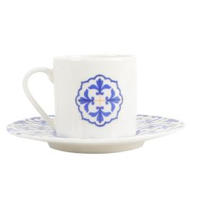 Porland Tiles Desen 1 90 cc Tabaklı Porselen Kahve Fincanı