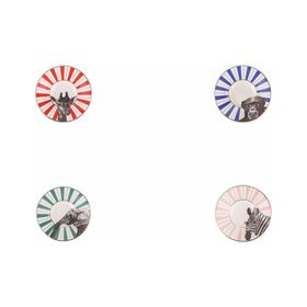Porland Wild Life 11 cm 4 Parça Karma Çay Tabağı Takımı