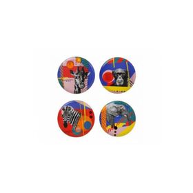 Porland Wild Life 28 cm 4 Parça Renkli Servis Tabağı