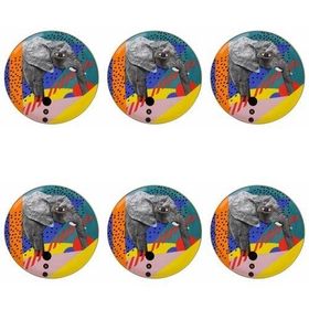 Porland Wild Life Elephant 28 cm 6'lı Düz Tabak