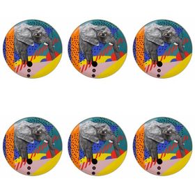Porland Wild Life Elephant 28 cm 6'lı Düz Tabak