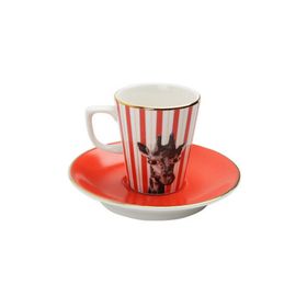 Porland Wild Life Giraffe Tabaklı 75 cc Kahve Fincanı