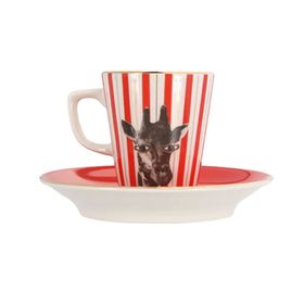 Porland Wild Life Giraffe Tabaklı 80 cc Kahve Fincanı