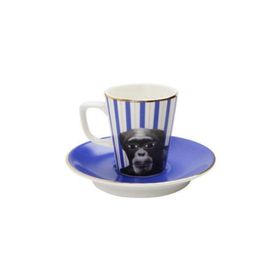 Porland Wild Life Monkey 75 cc Tekli Tabaklı Kahve Fincanı