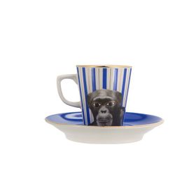Porland Wild Life Monkey 80 cc Tabaklı Kahve Fincanı