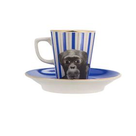 Porland Wild Life Monkey 80 cc Tabaklı Kahve Fincanı