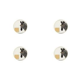 Porland Wild Life Zebra 10 cm 4'lü Bardak Altlığı