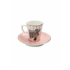 Porland Wıld Lıfe Zebra Tabaklı 75 cc Kahve Fincanı