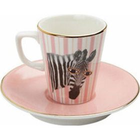 Porland Wıld Lıfe Zebra Tabaklı 75 cc Kahve Fincanı