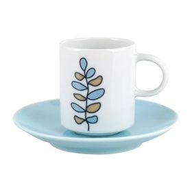 Porland Wisteria Turkuaz 6 Kişilik 90 cc Kahve Takımı