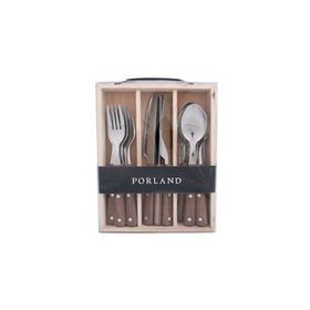 Porland Woodea Steak 18 Parça Ahşap Çatal Kaşık Bıçak Takımı