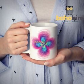 Porselen Clover Dört Yaprak Yonca Tasarım Kupa Bardak
