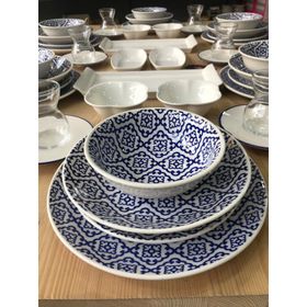 Porselen Mavi 24 Parça Yemek Takımı