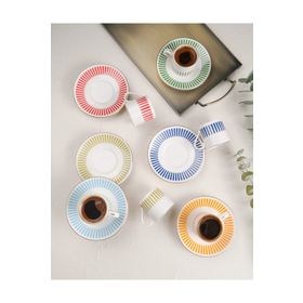 Porser Alya Mix 80 cc 6 Kişilik 12 Parça Kahve Fincan Takımı