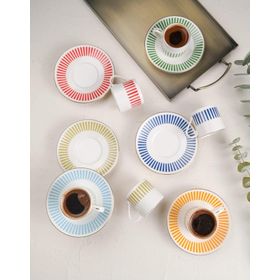Porser Alya Mix 80 cc 6 Kişilik 12 Parça Kahve Fincan Takımı