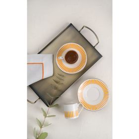 Porser Alya Turuncu 80 cc 2 Kişilik 4 Parça Kahve Fincan Takımı