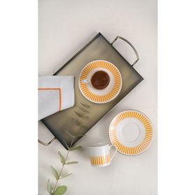 Porser Alya Turuncu 80 cc 2 Kişilik 4 Parça Kahve Fincan Takımı