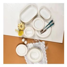 Porser Bonsai Altın Fileli 53 Parça Yemek Takımı