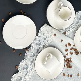Porser Lumina Platin File 4 Parça Kahve Fincan Takımı