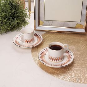Porser Palm Kahverengi 2 Kişilik 4 Parça Kahve Fincan Takımı