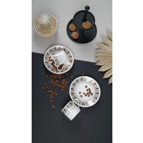 Porser Pera Siyah 2 Kişilik 4 Parça Kahve Fincan Takımı