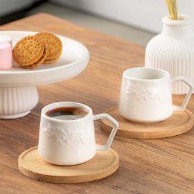Porsima 101572 6 Kisilik Bambu Tabakli Kahve Fincani Takimi- 12 Parca Turk Kahvesi Fincan Takimi