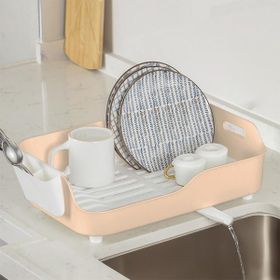 Porsima AKL-060 Bej Lüks Tabaklık Bulaşıklık Yönlendirilebilir Su Akıtma Kanallı Bulaşık Sepeti