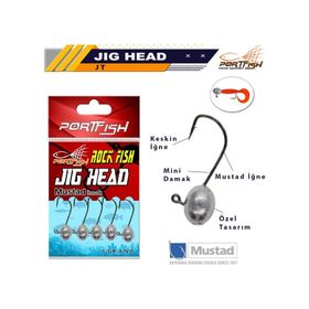 Port Fish 5'li Paket Mustad İğneli Jig Head