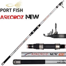 Port Fish Askoroz New 390 cm 100-250 gr Atarlı Karbon Surf Olta Kamışı