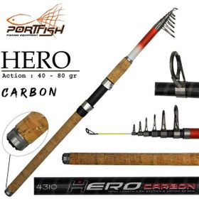 Port Fish Hero Carbon 390 CM 40-80 GR Teleskopik Olta Kamışı