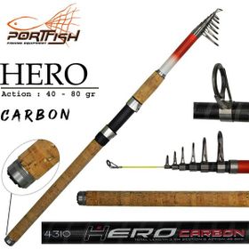 Port Fish Hero Carbon 390 CM 40-80 GR Teleskopik Olta Kamışı