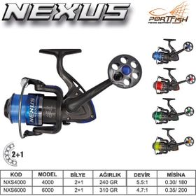 Port Fish Nexus 6000 2+1 Bb - Kırmızı Olta Makinası