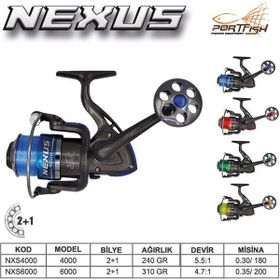 Port Fish Nexus 6000 2+1 Bb - Kırmızı Olta Makinası