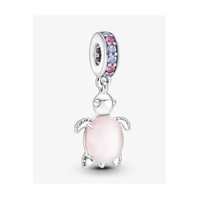 Poseidons Jewellery Murano Camı Pembe Deniz Kaplumbağası Sallantılı Charm