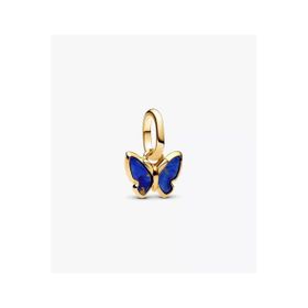 Poseidons Jewellery S925 Ayar Gold Mavi Kelebek Mini Sallantılı Charm