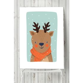 Postermanya Geyik Kış Çocuk Odası 30x40 cm Poster