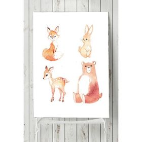 Postermanya Hayvanlar Alemi Tasarım Çocuk Odası 60x90 cm Poster