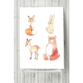 Postermanya Hayvanlar Alemi Tasarım Çocuk Odası 70x100 cm Poster
