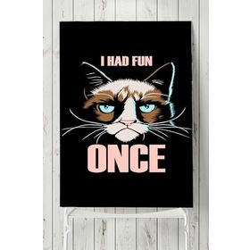 Postermanya Huysuz Kedi Eğlenceli Mizahi 40x60 cm Poster