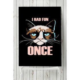 Postermanya Huysuz Kedi Eğlenceli Mizahi 90x130 cm Poster
