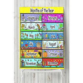 Postermanya Ingilizce Aylar Eğitim 90x130 cm Poster