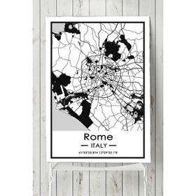 Postermanya İtalya Roma Harita Dekoratif 80x115 cm Tasarım Poster