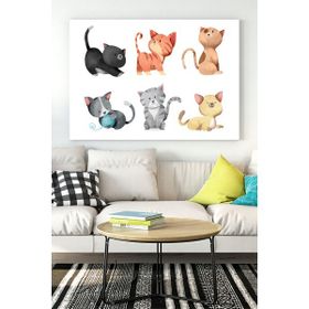 Postermanya Kediler Tasarım Çocuk Odası 40x60 cm Poster