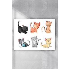 Postermanya Kediler Tasarım Çocuk Odası 70x100 cm Poster