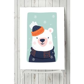 Postermanya Kutup Ayısı Kış Çocuk Odası 70x100 cm Poster
