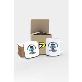 Postermanya Need More Coffee Zombi Tasarımlı Baskılı Kupa Bardak Seti