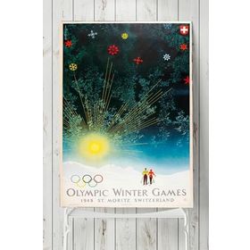 Postermanya Olympic Winter Games Vintage 80x115 cm Poster