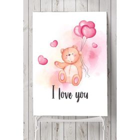 Postermanya Pembe Ayıcık Çocuk Odası 40x60 cm Poster